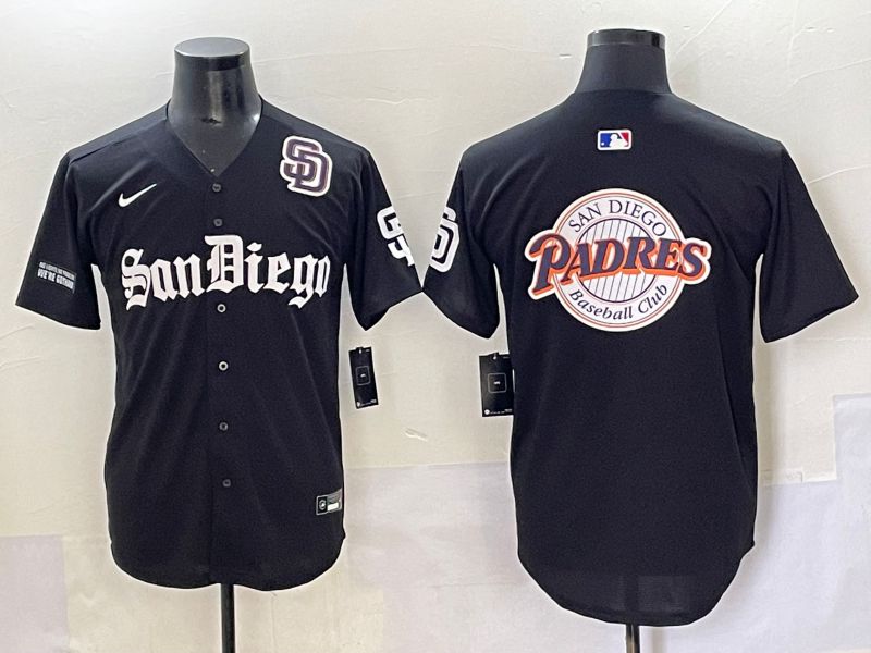 Men 2025 San Diego Padres Blank Black Five generations Joint Name Nike MLB Jersey style 30